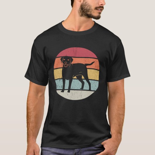 T-shirt Labrador Vintage Retro Walk (Devant)