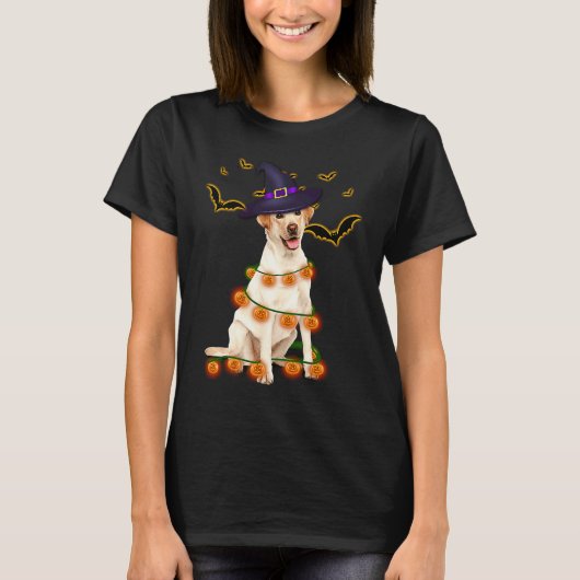 T-shirt Labrador Wizard Casquette Tree Lights Citrouille P (Devant)
