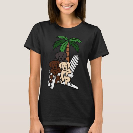 T-shirt Labradors de chaises de plage (Devant)
