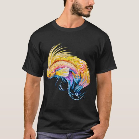 T-shirt Labre bleu poisson doré (Devant)