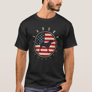 T-shirt Labsky USA Drapeau 4 juillet Chien Maman Papa