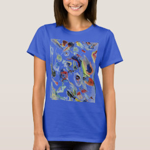 T-shirt L'Abstraite peinture de Kandinsky en bleu