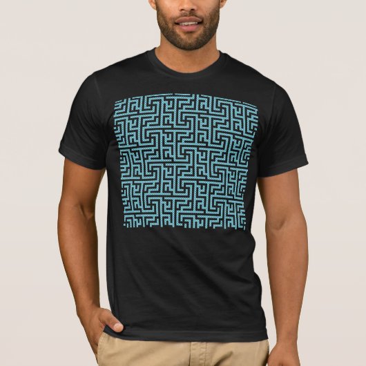 T-shirt Labyrinthe bleu et noir (Devant)