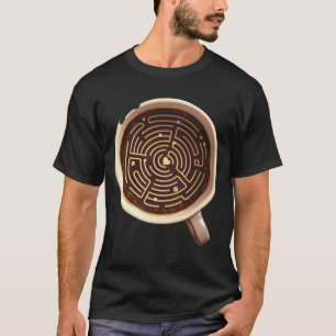 T-shirt Labyrinthe de l'amour du café Cœur d'art latte c