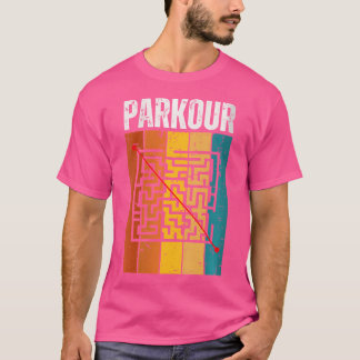 T-shirt Labyrinthe de Parkour Design Rétro Vintage 70S Par