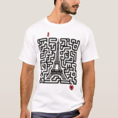 T-shirt Labyrinthe Interactif de la Tour Eiffel – Résolvez (Devant)