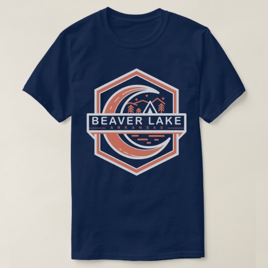 T-shirt lac beaver arkansas lune brune hexa (Design devant)