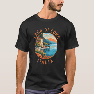 T-shirt Lac de Côme Italie Cercle en détresse Vintage