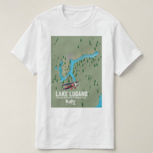 T-shirt Lac de Lugano Italie - poster de voyage Suisse