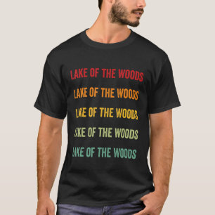 T-shirt Lac du comté de Woods Minnesota Rainbow Text De