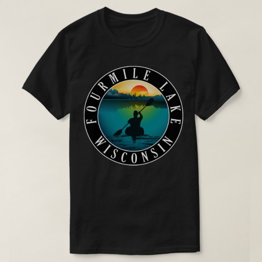 T-shirt Lac Fourmile Wisconsin Kayaking (Design devant)