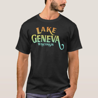 T-shirt Lac Genève Wisconsin Rétro en détresse