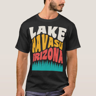 T-shirt Lac Havasu Arizona Bateau Rétro Vintage Typographi