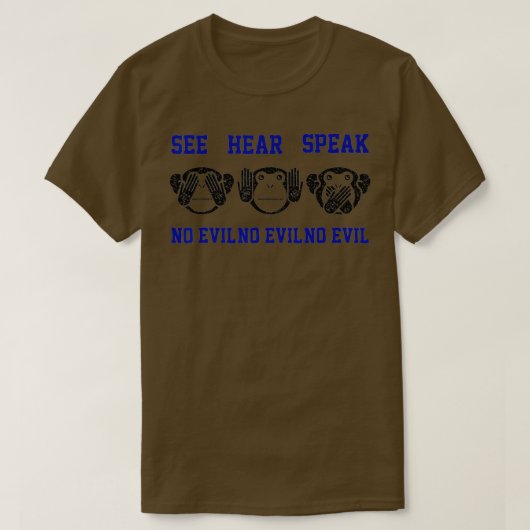 T-shirt Lac Hear Speak No Evil 3 Monkeys (Design devant)