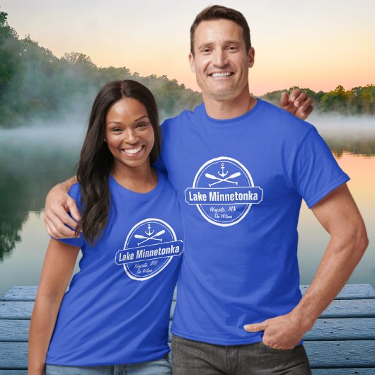 T-shirt Lac Minnetonka Minnesota ville d'ancrage et nom