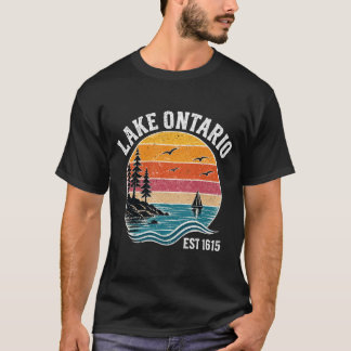 T-shirt Lac Ontario Est 1615 Rétro Vintage