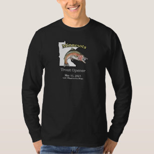 T-shirt Lac personnalisé/Date Minnesota Trout Opener Dark