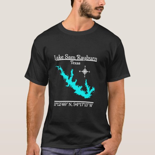 T-shirt Lac Sam Rayburn Texas Long Sleeve T Shirt (Devant)