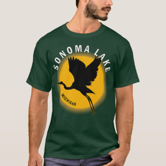 T-shirt Lac Sonoma dans le Michigan Heron Sunrise