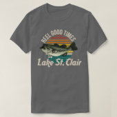 T-shirt Lac St Clair Reel Bon Temps Lacs Fisherman Vint (Design devant)