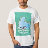 T-shirt lac St Clair USA Plan du lac Canada (Devant)
