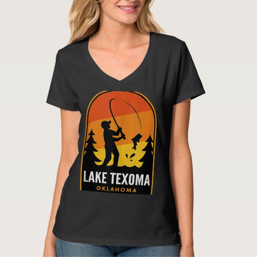 T-shirt Lac Texoma Oklahoma Fishing (Devant)
