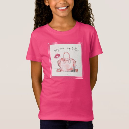 T-Shirt L'achat de la mode | d'aquarelle pleurent (Devant)