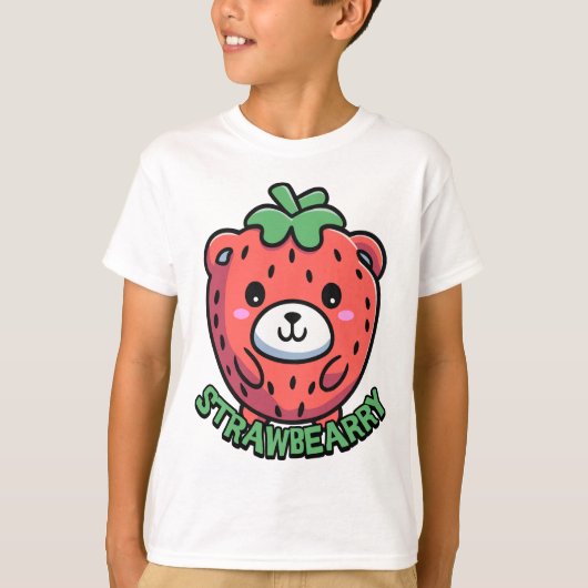 T-shirt Lâche-moi ! Caricature à l'ours aux fraises mignon (Devant)