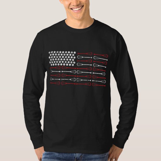 T-shirt Lacrosse American Flag Lax Maman design (Devant)