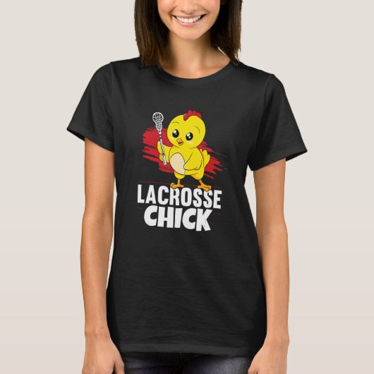T-shirt Lacrosse Chick Femmes Fille Lâcher Lacrosse (Devant)