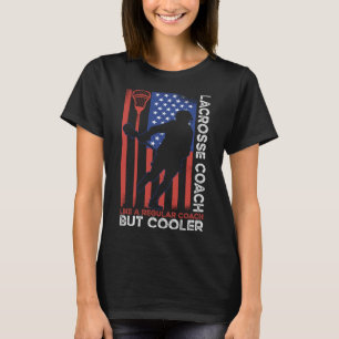 T-shirt Lacrosse Coach Stick American Flag Lacrosse Player