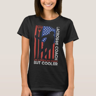 T-shirt Lacrosse Coach Stick American Flag Lacrosse Player