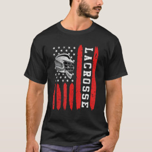 T-shirt Lacrosse Drapeau Us Lacrosse Player