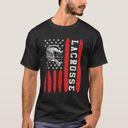 T-shirt Lacrosse Drapeau Us Lacrosse Player (Devant)