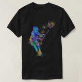 T-shirt Lacrosse fille aquarelle peinture art Imprimer cad (Design devant)
