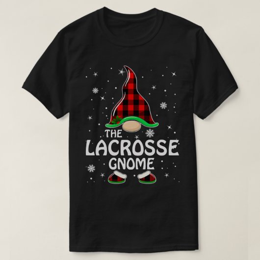 T-shirt Lacrosse Gnome Buffalo Plaid Matching 3 (Design devant)