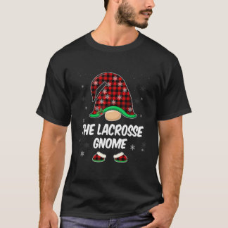 T-shirt Lacrosse Gnome Buffalo Plaid Matching Famille Chri