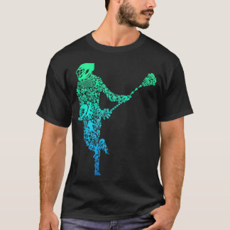 T-shirt Lacrosse Joueur Jeunes Hommes Garçons Enfants