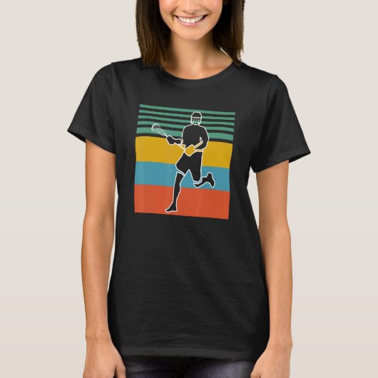 T-shirt Lacrosse Retro Sunset Lacrosse Player (Devant)