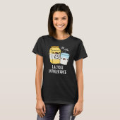 T-shirt Lactose Intolérance Funk Milk Pun Dark BG (Devant entier)