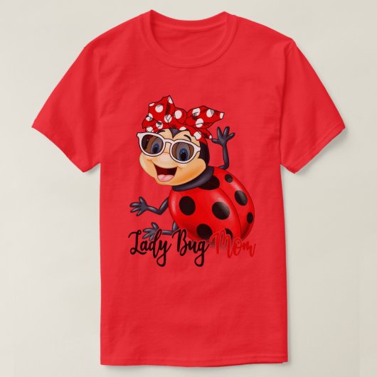 T-shirt Lady Bug Chemise Lady Bug Maman Bandana (Design devant)