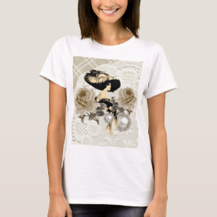 T-shirt Lady vintage Lady Lace Spaghetti Strates