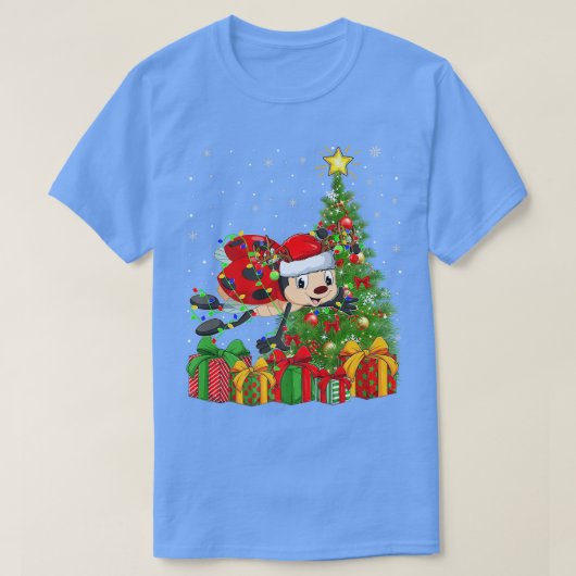 T-shirt Ladybird Lighting Xmas Tree Santa Hat Ladybird Chr (Design devant)