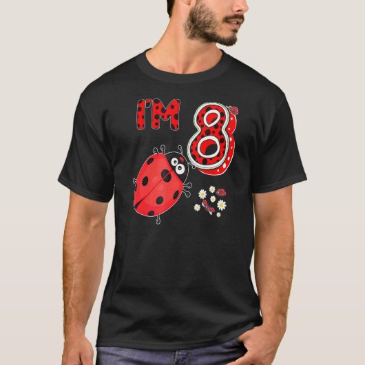 T-shirt Ladybug 8 ans 8e anniversaire fille famille Ladybu (Devant)