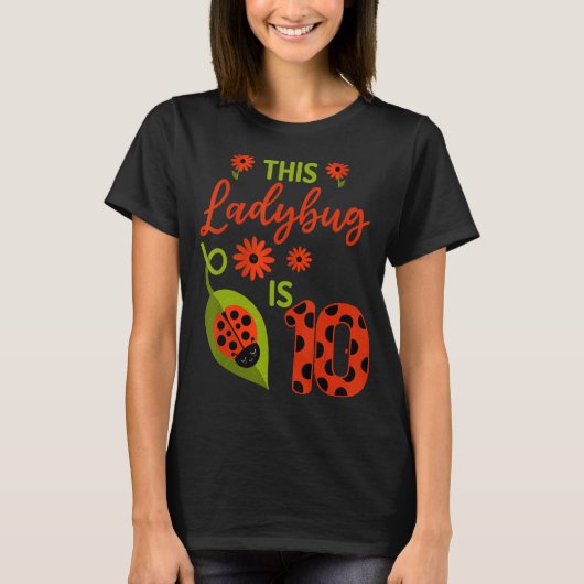 T-shirt Ladybug Anniversaire Cette Ladybug A 10 Ans (Devant)