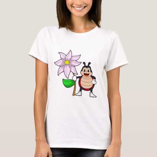 T-shirt Ladybug avec Flower.PNG (Devant)