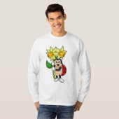 T-shirt Ladybug avec jonquille de fleurs (Devant entier)