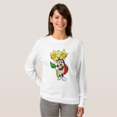 T-shirt Ladybug avec jonquille de fleurs (Devant entier)