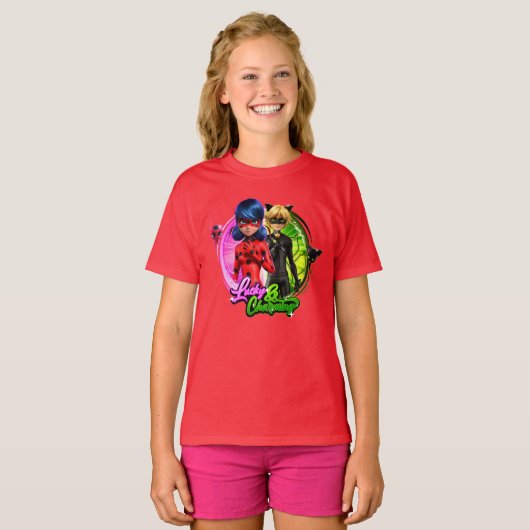 T-shirt Ladybug & Cat Noir | Lucky & Charming (Devant entier)