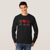 T-shirt Ladybug Flower Heart Love Paix Ladybug Ladybug (Devant entier)